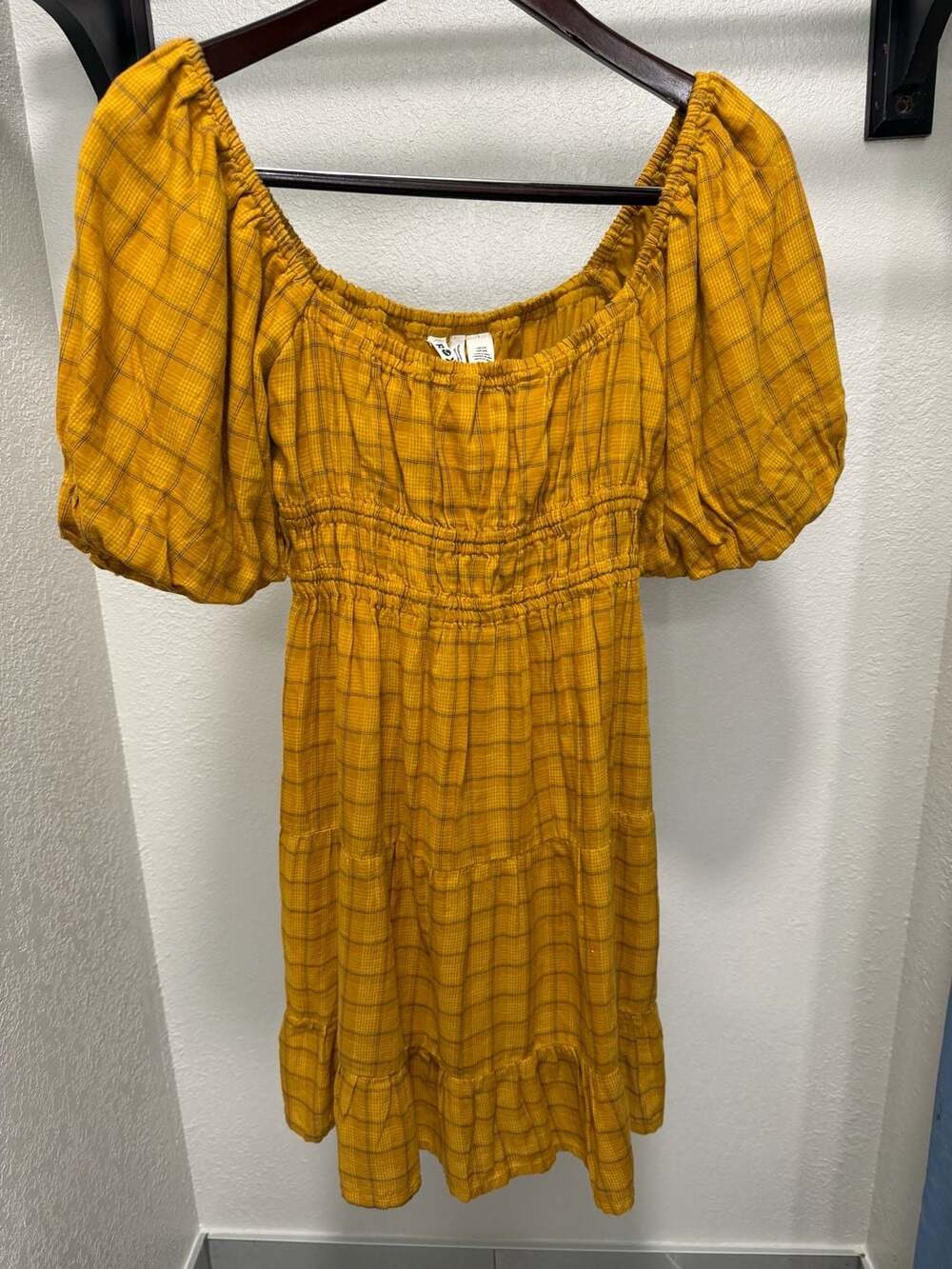 Roxy Sunset Oasis Mini Dress in Buckthorn Brown Mini Zephyr Plaid-S